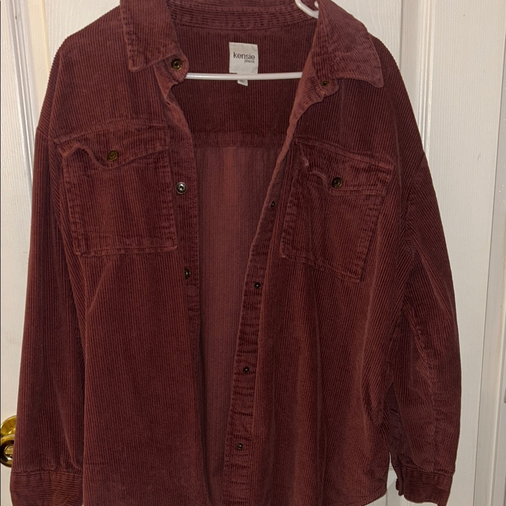 Kensie Women's Utility Corduroy Jacket - Deep Red